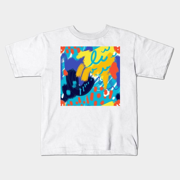 Tropical Abstract Delight Kids T-Shirt by lushkingdom